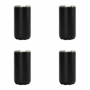 4x Annabel Trends 14.5cm S/S Can Beer/Soda Beverage Cooler Insulated Skinny BLK - Picture 1 of 4