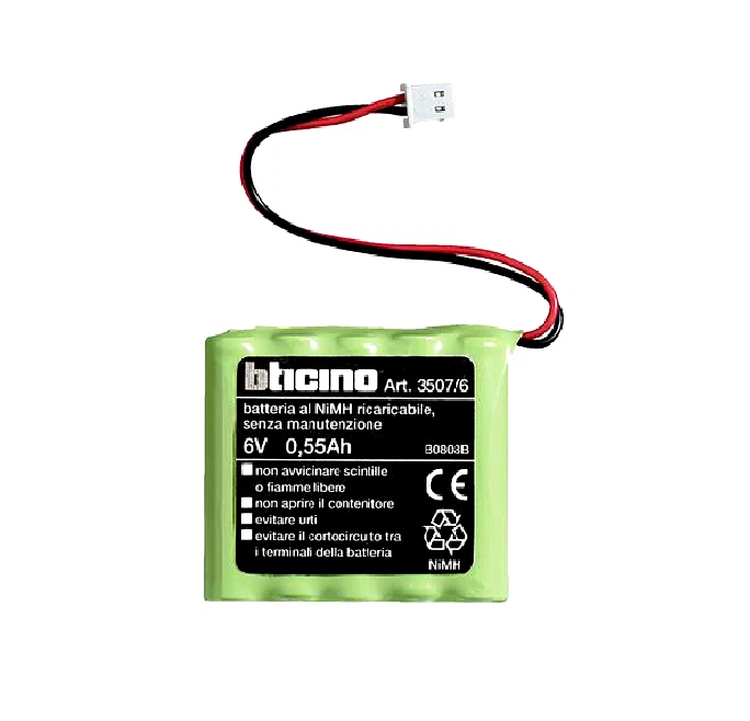 BTICINO originale 3507/6 BATTERIA 6V 0.5Ah PER SIRENA INTERNA