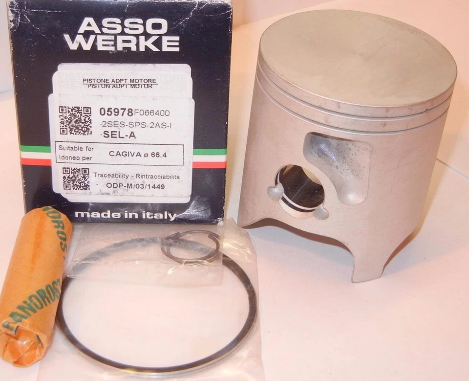 Husqvarna HVA 250cc WR CR Cross MX 66,4 mm montaje de pistón, ASSO Italia 05978/A Foto 1 de 1