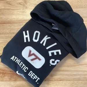 NWT Boys Nike Virginia Tech Hokies Fleece Hoodie- Small- Black - Picture 1 of 7