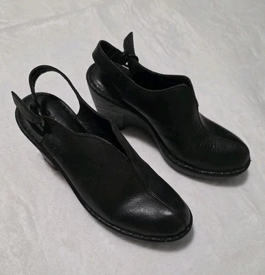 Zuecos informales Born de cuero negro para mujer talla 9 M Boho Festival  Foto 1 de 4