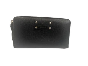 Kate Spade Leder Schwarz Geldbörse Rundum Reißverschluss Organizer Clutch - Bild 1 von 20