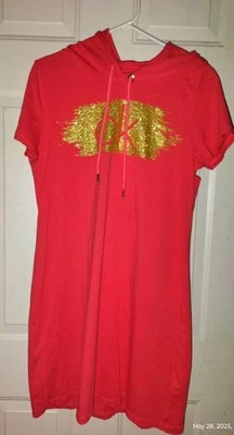 Calvin Klein Performance Hoodie Dress Short Sleeve Casual Size L 20" X 35" - Image 1 of 4