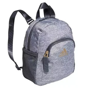 Adidas Kids Backpack Tote Zip Jersey Onix Grey Linear 3 Mini 5154280 NWT - Picture 1 of 10