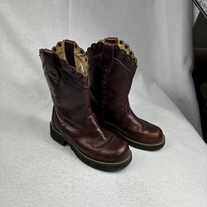 Roper 9-21-5555-55 Dark Burgundy Leather Western Boots Women’s 8.5 - Picture 1 of 8