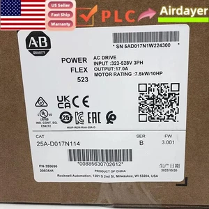 25A-D017N114 PowerFlex 523 7.5kW (10Hp) AC Drive 25AD017N114 New AB US Free Tax - Picture 1 of 1