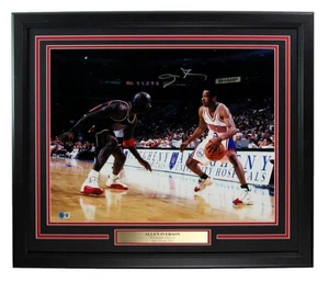 Allen Iverson HOF Autographed 16x20 Photo with Jordan 76ers Framed Beckett 97313 - Picture 1 of 3