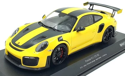 Minichamps 1/18 Scale Diecast 155 068311 - Porsche 911 GT2 RS 2018 Yellow - Image 1 of 4