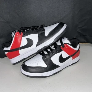 Nike Dunk Low By You Black White Red Bred Women Sz 10.5 / Men Sz 9 FV9524-900 - Picture 1 of 6
