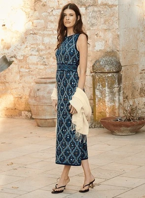 Vestido Peruvian Connection Samarinda Tejido Joya Midi/Maxi M Turquesa Óxido Foto 1 de 4