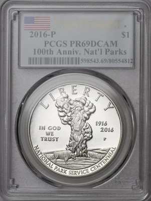2016-P $1 100 Anniversary National Park System PCGS PR69DCAM First Strike - Image 1 of 2