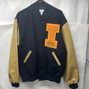 Vintage Illinois Fighting Illini Varsity Letter Jacket Haydens Sport Center XL - Picture 1 of 11