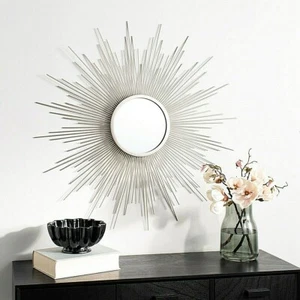 very large 1 meter diameter SUNBURST starburst french silver SUN MIRROR NEW - Picture 1 of 2