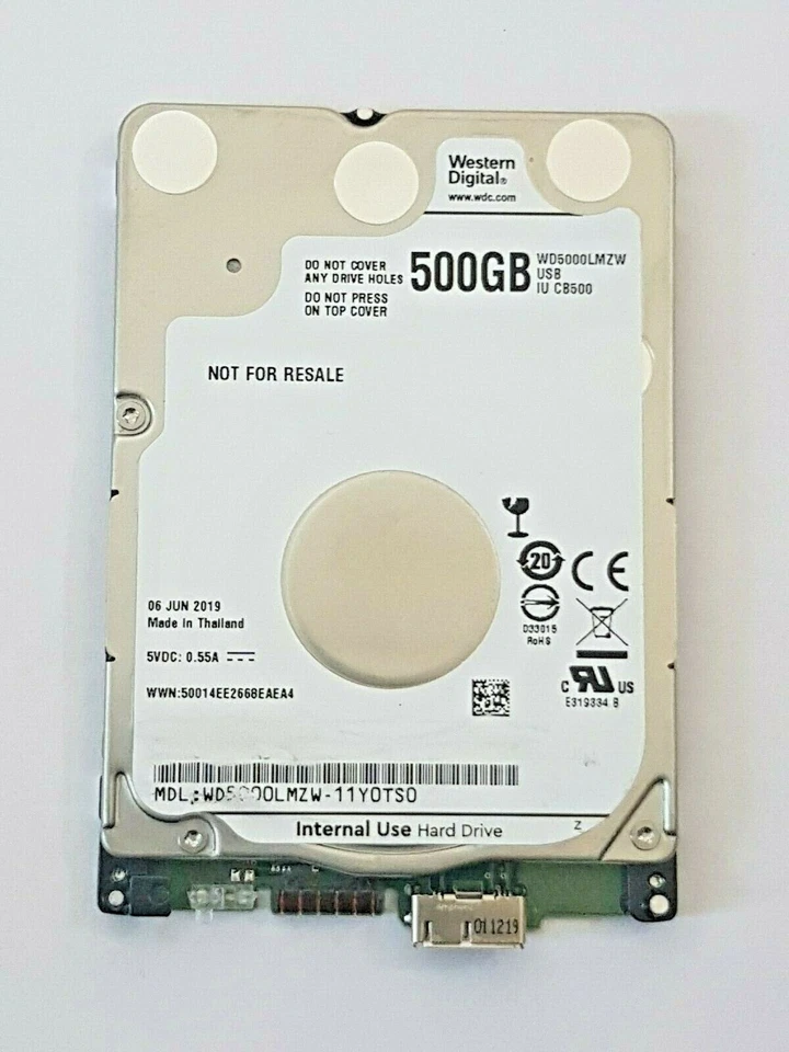 WD5000LMZW-11Y0TS0 Sn WX21Axxxxx 06 Jun 2019 Thailand - Image 1 of 1