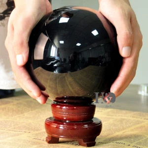 150MM Natural Black Obsidian Sphere Large Crystal Ball Healing Stone - Picture 1 of 5