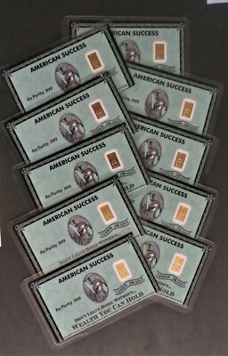 WOW! TEN PACK 1/15 GRAM PURE 999 GOLD BAR ACTUAL WEALTH YOU CAN HOLD B10g - Image 1 of 4