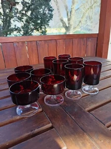 Luminarc vintage 70' French Cavalier Ruby glass set - Picture 1 of 9