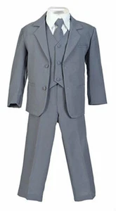 Boys Suit Kids Children Formal Dress Party Toddler 6 Colors Size S-XL 2T-4T 5-20 - Picture 1 of 19