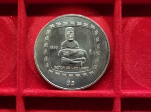 1998 Messico 5 Pesos Precolombiano moneta argento 1 oz Senor de las Limas 3.400 - Foto 1 di 2