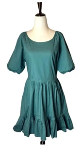 Vestido Peter Som Collective Mujer 12 Verde Manga Abullonada Ajuste y Acampanado Mini Preppy - Imagen 1 de 12