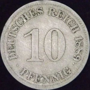 1889-E Alemania fina 10 peniques - KM# 4 - DM - Imagen 1 de 2