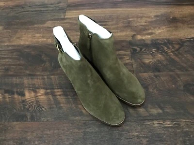NEW Cole Haan Womens Haidyn Bootie Ankle Boot Sz 10 B Dark Olive Suede W22417 - Image 1 of 4