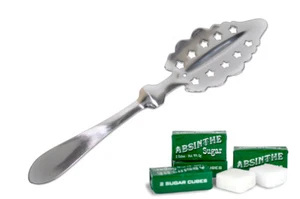 LARGE STARS ABSINTHE SPOON & 10 SUGAR CUBES + FREE SHIPPING !!! - Picture 1 of 4