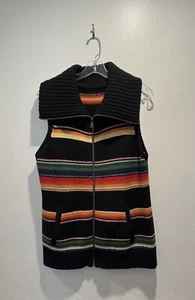 Lauren Active Ralph Lauren Zip Front Southwestern Wool Sweater Vest Striped LESEN - Bild 1 von 9