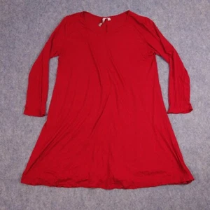 Comfy USA Dress Medium Round Neck Red Knee Length Casual Womens - Picture 1 of 7