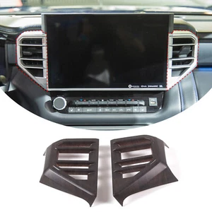 2PCS Oak Wood Center Air Vent Frame Cover For Toyota Tundra Sequoia 2022-23 - Picture 1 of 11