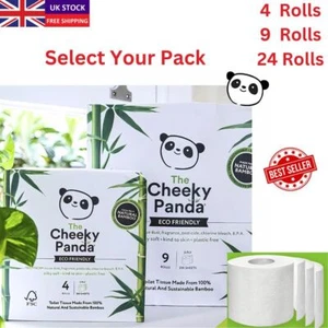 The Cheeky Panda Bamboo Toilet Tissue Paper Tissue Rolls 3 Ply Pack Of 4 9 24 UK - Picture 1 of 38