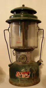 COLEMAN LANTERN Double Mantle Pyrex GLASS Globe 220F Camping Light Lamp Vintage - Picture 1 of 12