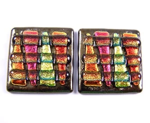 DICHROIC Glass Cabinet Knobs Drawer Pulls Copper Black Red Gold Bathroom Kitchen - Picture 1 of 12