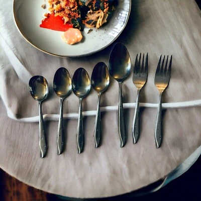 Silhouette Acero Inoxidable SST5 Atomic Star MCM Cubiertos Lote De 7 Piezas Foto 1 de 4