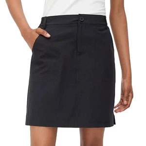 Tilley Women's Small Stretch Trek Skort Built in Shorts Black Blue UPF 50 NEW - Picture 1 of 8