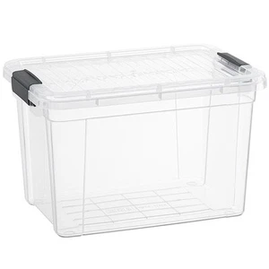 Clear Storage Box with Lid, 2.5 Quart Plastic Container Bins for Organizing, ... - Picture 1 of 4