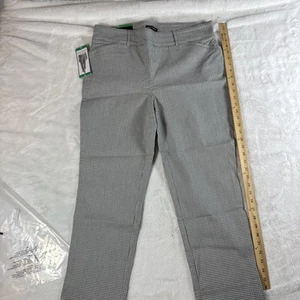 Hilary Radley Women's Mid-Rise slim leg Built-in Tummy Control Pant Plaid XL - Picture 1 of 7