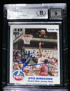1985-86 Star 59 Otis Birdsong Signed New Jersey Nets Card BAS Auto 9 - Picture 1 of 2