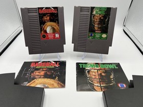 Tecmo Bowl & Tecmo Baseball NES Nintendo Game - Cartridge, Manuals & Sleeves