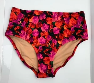 NWT J Crew Crewcuts Girls' Swimsuit Bottom UPF 50+ Size 14 Red Black Poppy - Picture 1 of 5