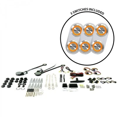 Kit de ventana eléctrica de 2 puertas con 3 interruptores de tocho Daytona - iluminación naranja   Foto 1 de 2