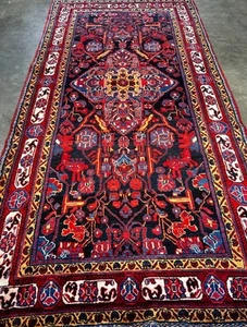 5'0" x 9'5'' Hand-Knotted Wool Nahavand Area Rug - 5x9 Handmade Tribal Carpet - Picture 1 of 13