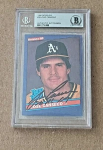 JOSE CANSECO SIGNED 1986 DONRUSS ROOKIE W/86ALROY INSCRIPTION BECKETT CERTIFIED - Picture 1 of 2
