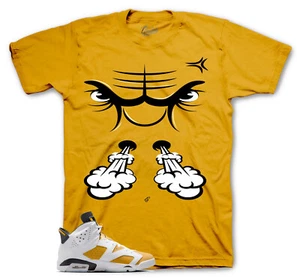 Shirt To Match Jordan 6 gelbe ockerfarbene Schuhe - tobendes Gesicht T-Shirt - Bild 1 von 3