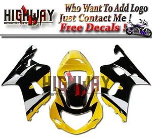 White Yellow Black Fairing For Suzuki GSXR600 750 01-03 ABS Fairing Kit Bodywork - Picture 1 of 1