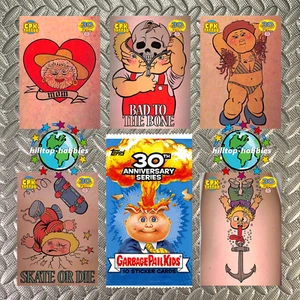 GARBAGE PAIL KIDS 30th ANNIVERSARY SUPER FAN TATTOO 5-CARD SET +WRAPPER 2015 - Picture 1 of 2