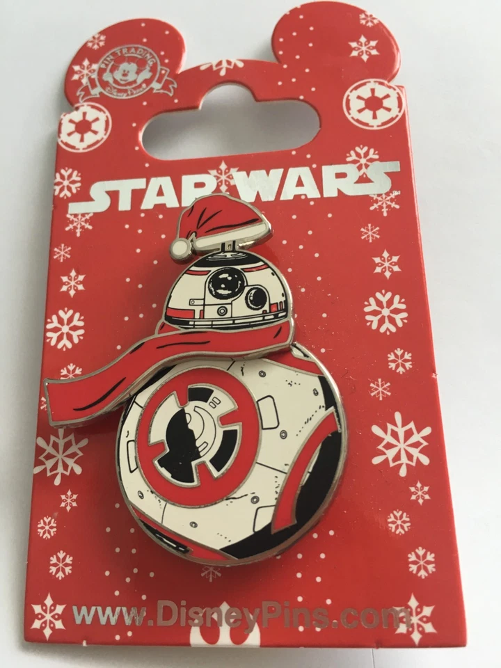 Disney Star Wars Navidad Vacaciones BB 8 Con Sombrero Rojo de Papá Noel y Bufanda Prendedor Giratorio Foto 1 de 1