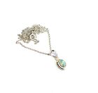 925 Solid Sterling Silver Ethiopian Opal Chain Pendant H428