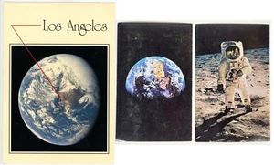 Lot of 3 NASA Apollo 11 Earth and Man Walks on Moon ~ 1969 Postcard Vintage - Picture 1 of 6