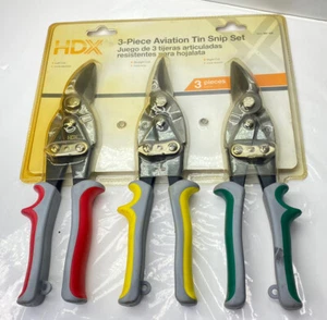 HDX Cutting Scissor Aviation Tin Snip Metal Sheet Shear Pliers 3 Piece Tool Set - Picture 1 of 3